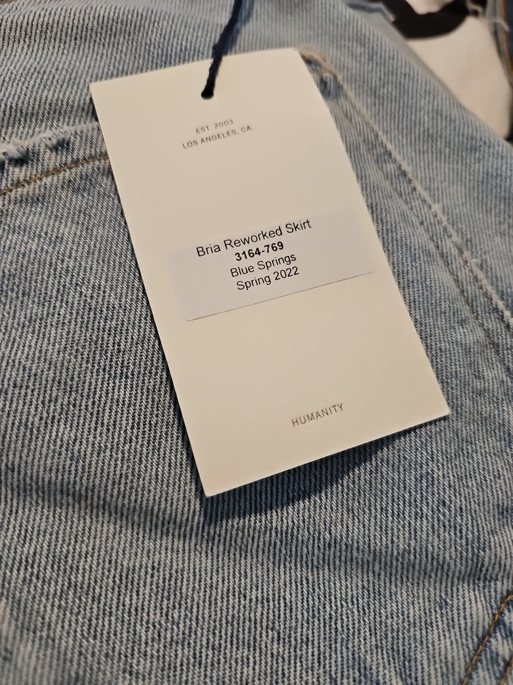 NWT Citizens of Humanity Bria Reworked Denim Midi Skirt In Blue Spring Sz 27 43