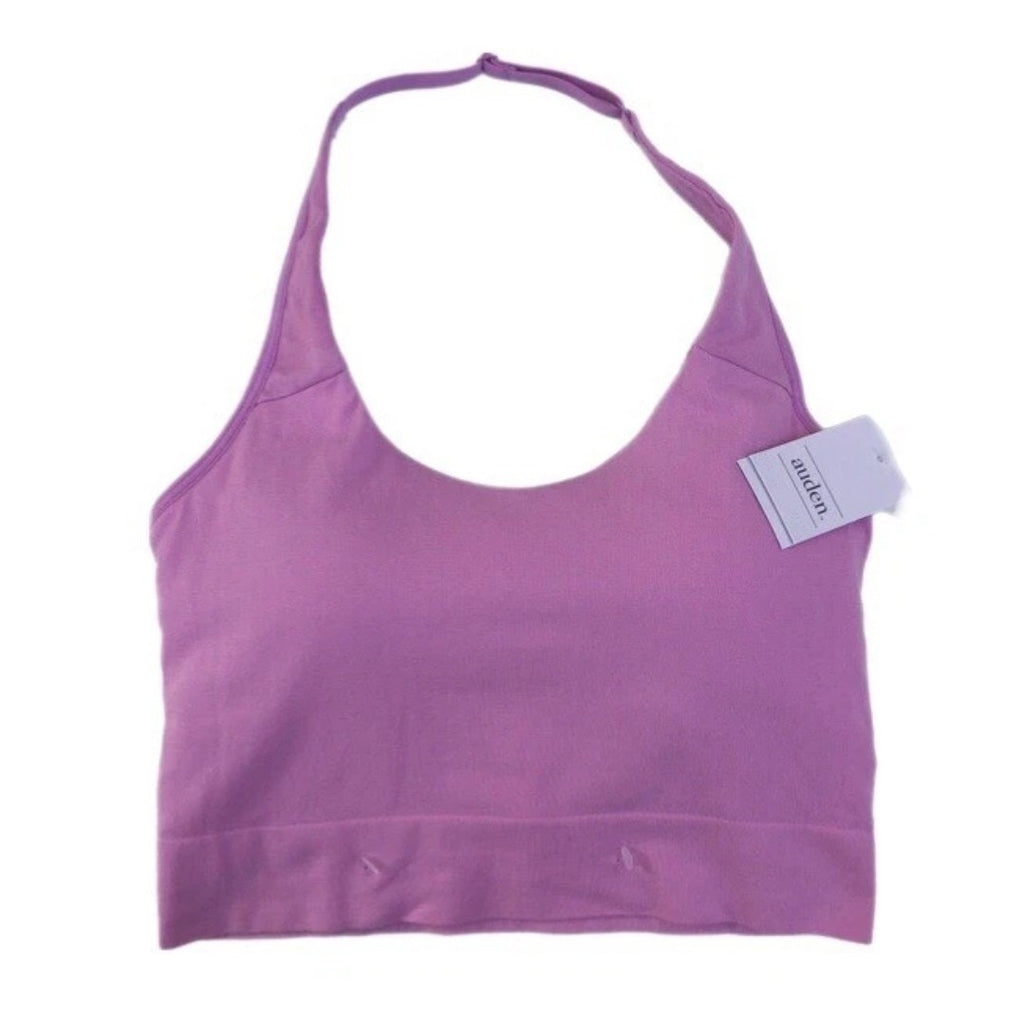 Auden Women's Sz XL Pink Halter Lightly Padded Halter Sports Bralette Bra Purple5
