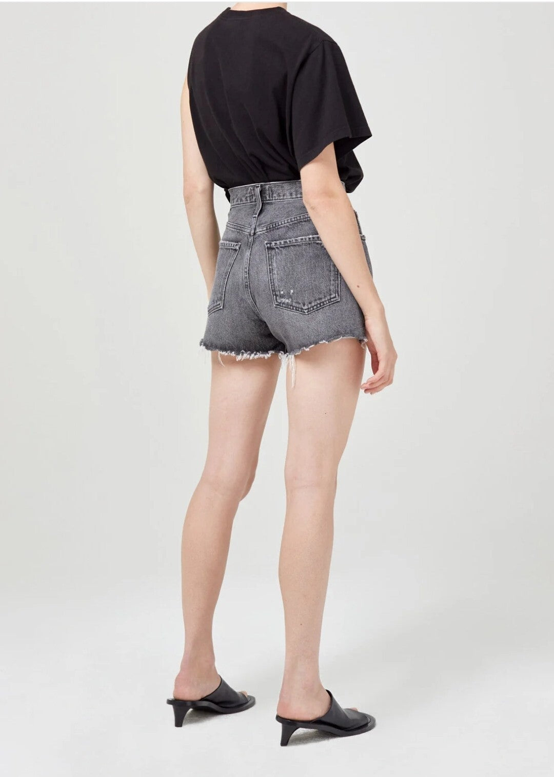 NWT Agolde Dee High Rise Short in Moxy Sz 27 Mom Shorts (Black) A9034-13463