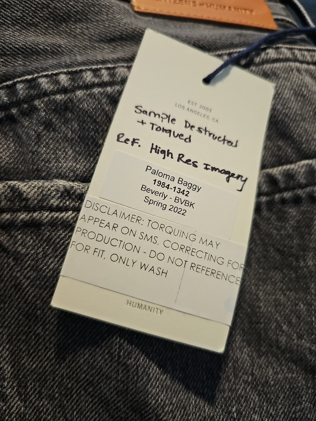 NWT Citizens Of Humanity Paloma Baggy Jeans Sz 27 In Beverly- SAMPLE- W Defect3