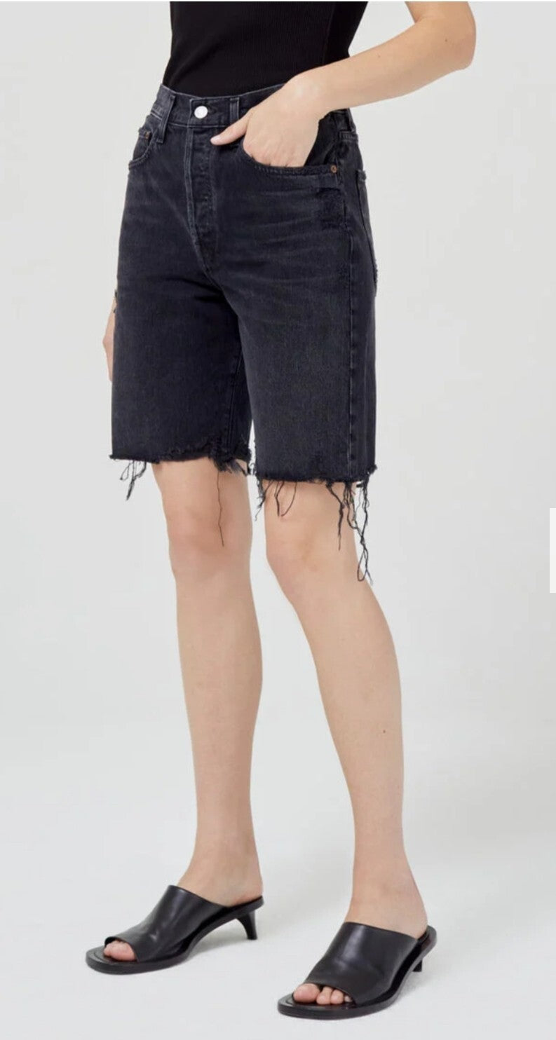 AGOLDE Ira Short Mid Rise Loose Short Denim In Pulse (Black) Size 27 NWT Sz 43