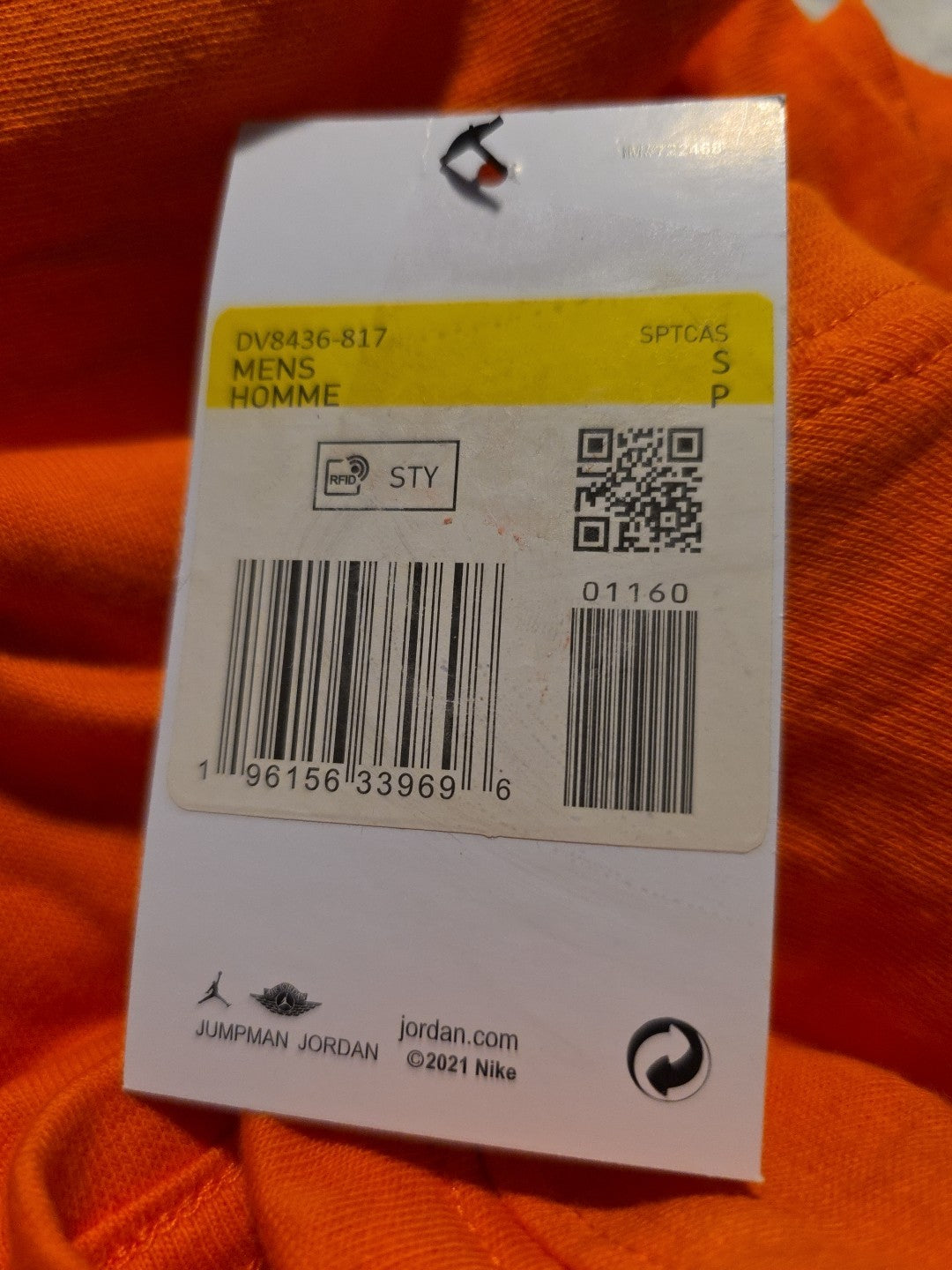 Nike Air Jordan Jumpman Flight Club MVP Size S Men's DV8436 817 Rush Orange Nwt3