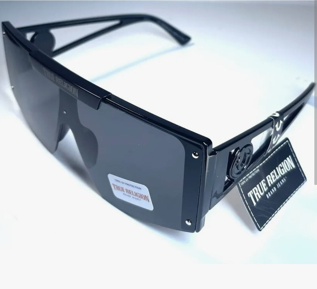 NWT True Religion Sunglasses TR56852XK Black Mirror Lens 100% UV0