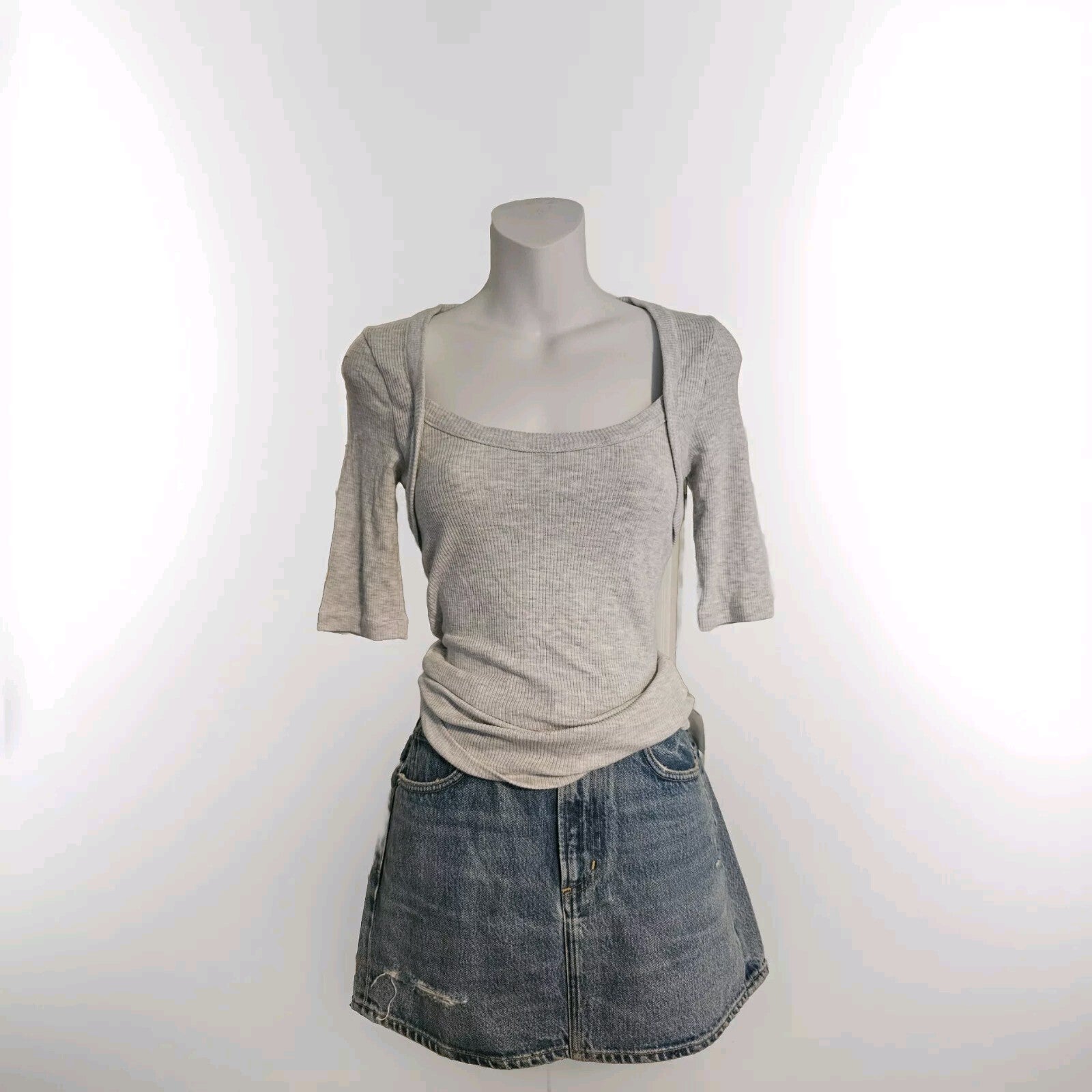NWT Citizens Of Humanity Full Outfit Beatnik Jean Skirt Sz 27 & Evie Top Sz Sm0