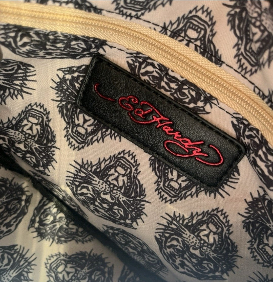 Ed Hardy Rare Hobo Crossbody Bag 90s Y2K Grunge Gothic NWT4