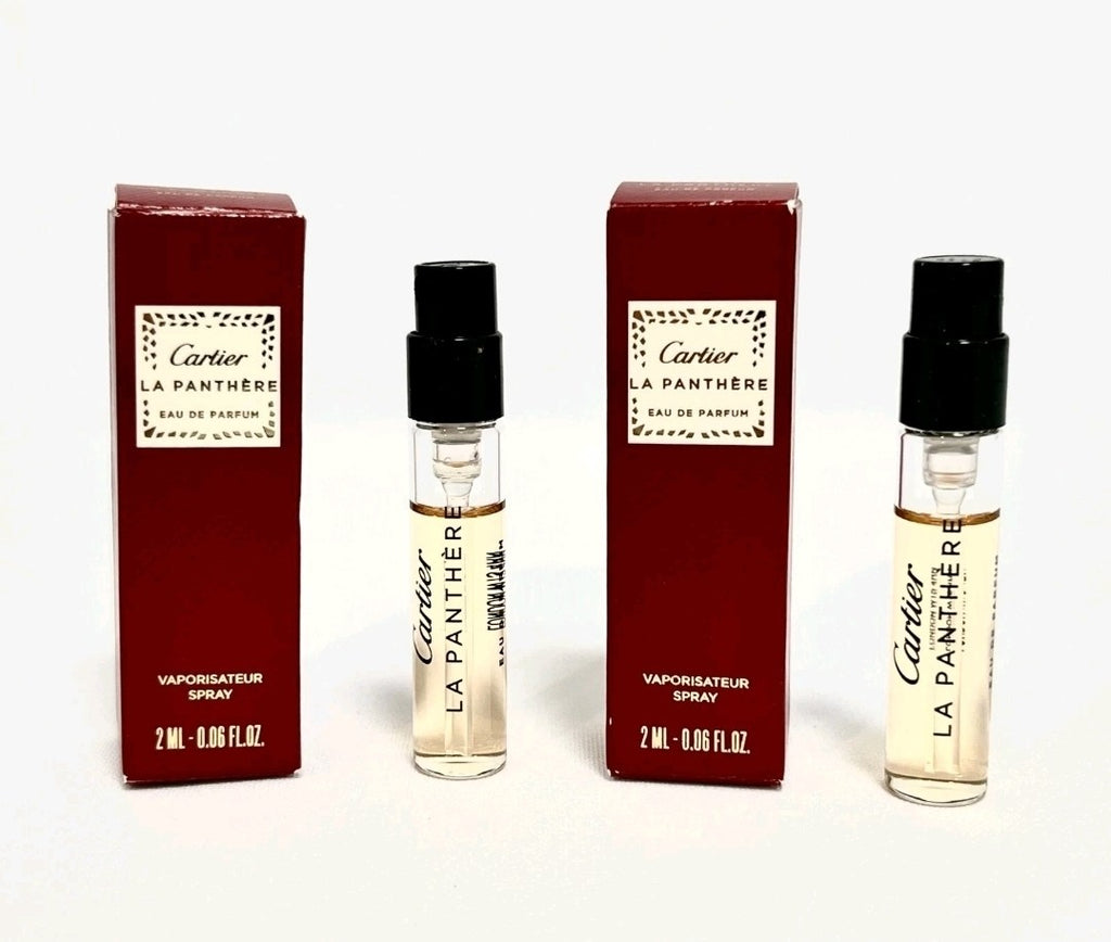 Cartier La Panthere Eau de Parfum Fragrance Samples Sprays Qty of 2 NEW Boxed0