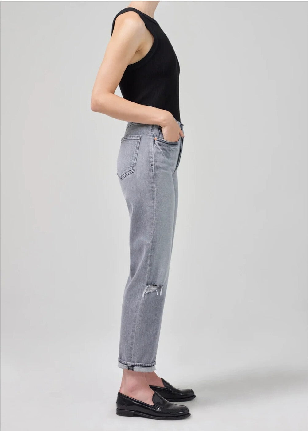 Citizens of Humanity Dylan Rolled Crop Jeans in Sleepless Sz 27 Gray COH 3
