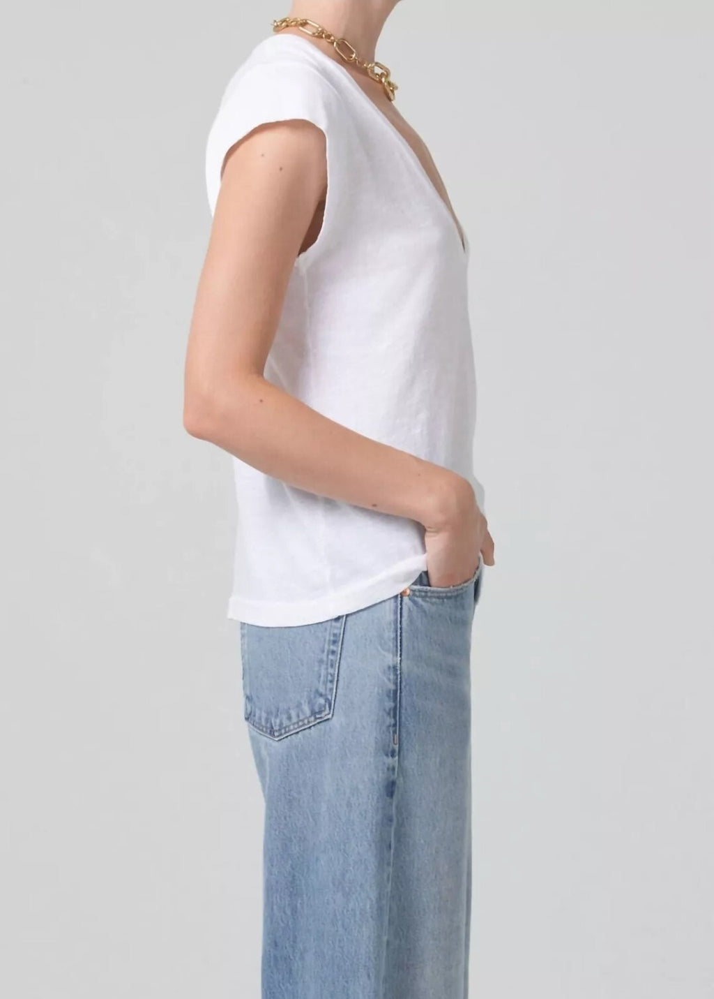 NWT Citizens Of Humanity Inessa Tee In White Sz Sm COH Anthropologie Top5