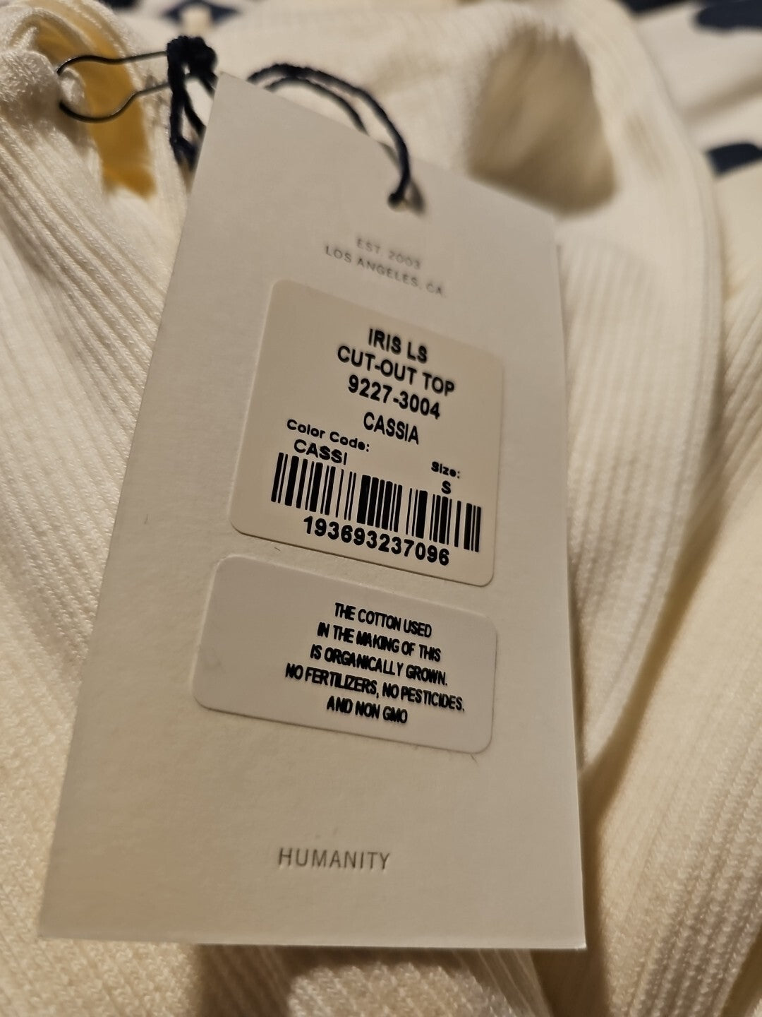 NWT Citizens of Humanity Iris LS Cut Out Top Black Sz Small COH Anthropologie 3
