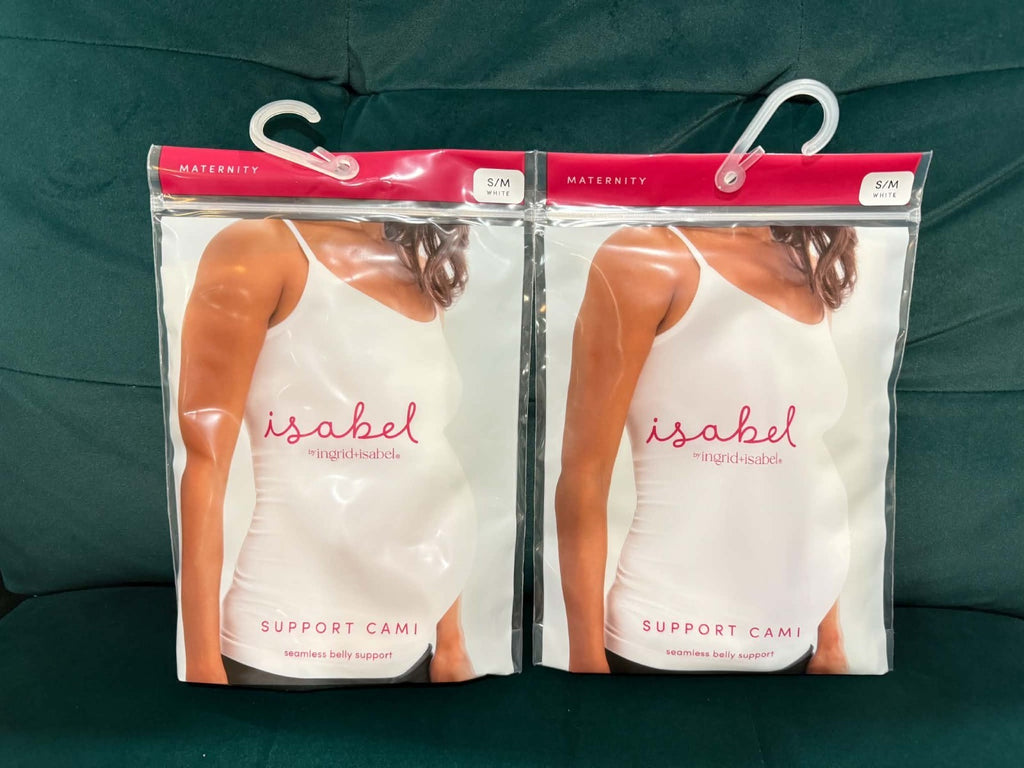 2 Isabel Maternity by Ingrid & Isabel Belly Support Seamless Camisole Med Lg Lot1