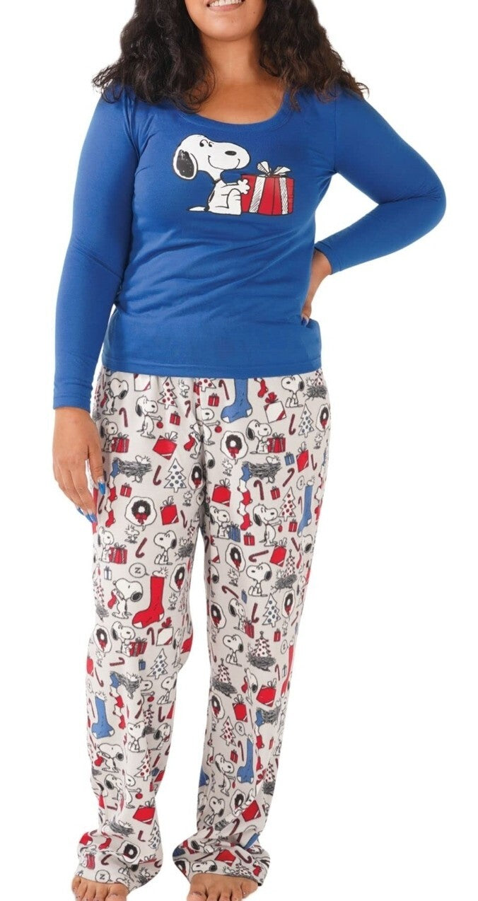 Munki Munki Nite Nite Womens Peanuts Snoopy Holiday Pajama SET SZ Small0