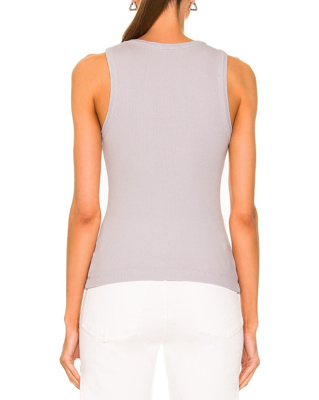 AGOLDE Poppy Scoop Rib Cotton Neck Tank Top Frosting NWT Sm $982