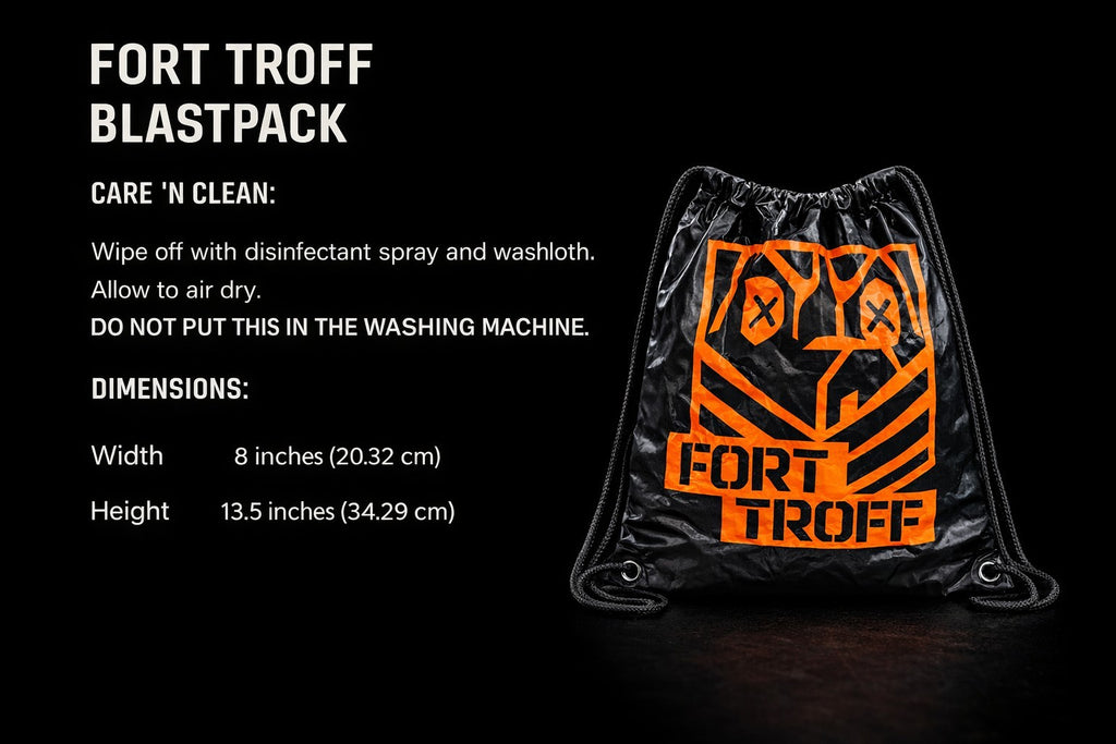 Fort Troff Drawstring Backpack Black Orange X Logo Gym Travel Sport Bag FT Blast2