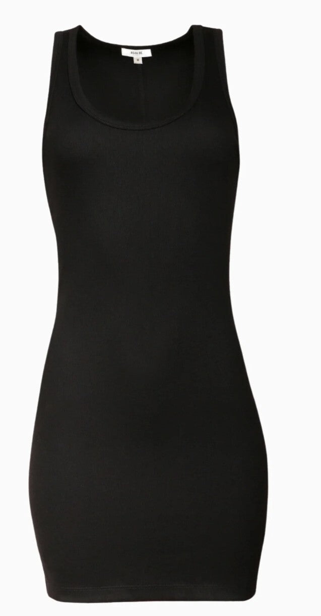 Agolde Maria Rib Tank DRESS size SM - SMALL ~ Retail $148 - COBBLESTONE 4
