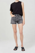 NWT Agolde Dee High Rise Short in Moxy Sz 27 Mom Shorts (Black) A9034-13460