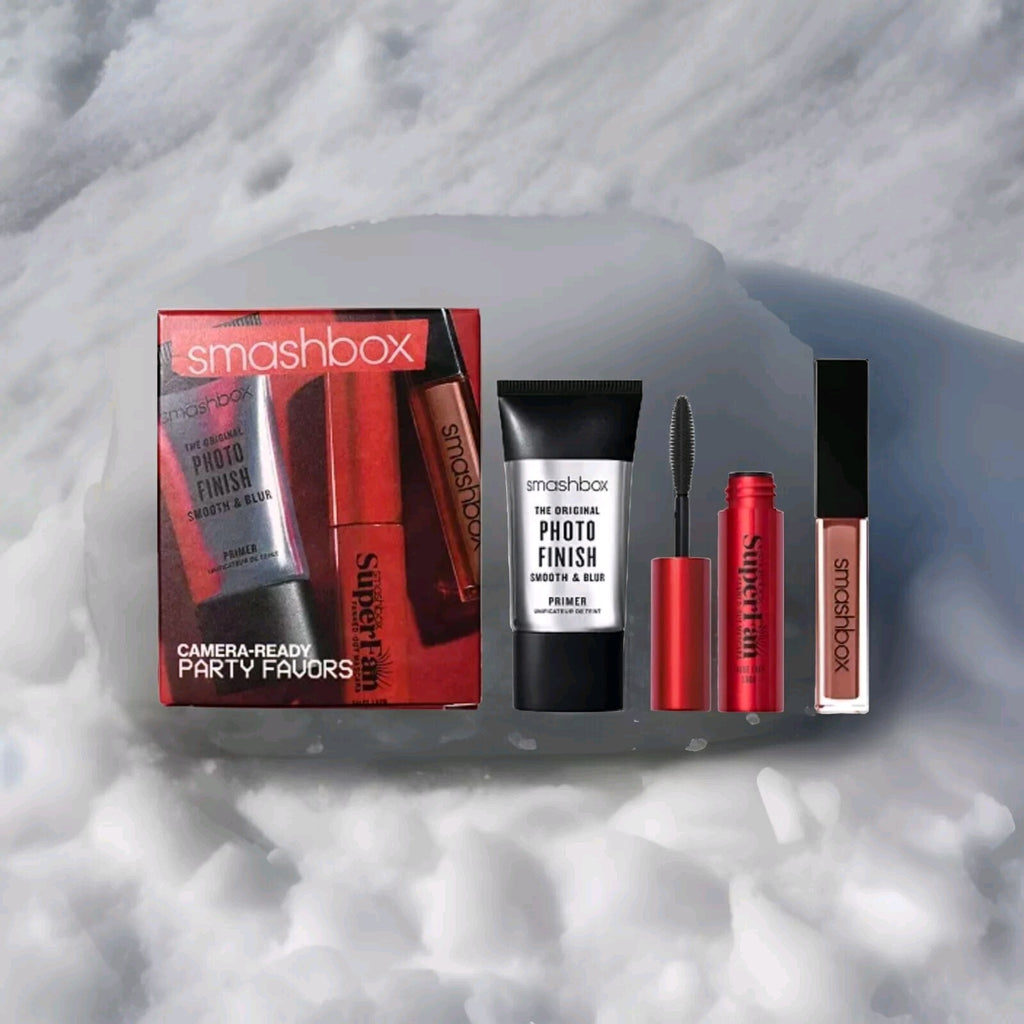 Smashbox Photo Finish Trio Gift Box Set 3 Mini Size Lip Glosses Primer & Mascara0