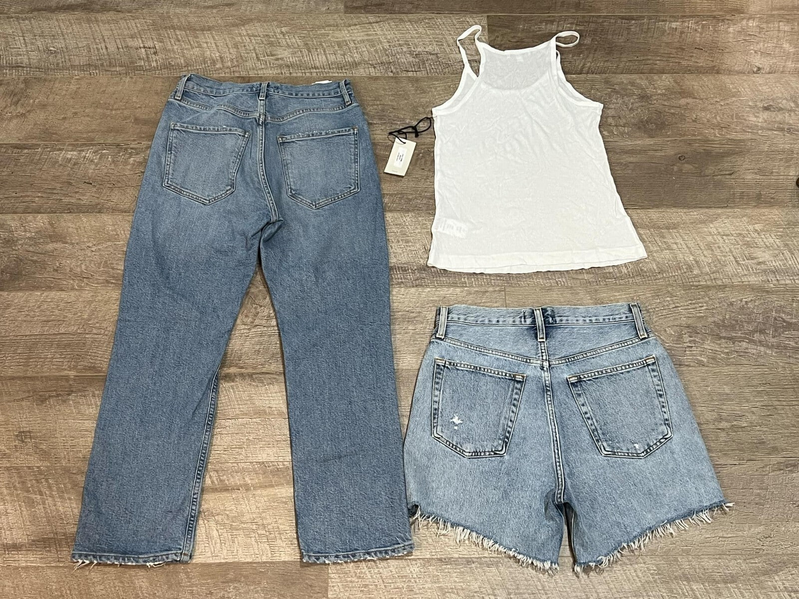 AGOLDE Denim Jeans, Shorts & Top Lot Sz 27 / Sm Top Riley Jeans Cali Tank 1