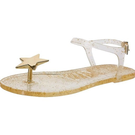 Katy Perry The Geli Gold Star Jelly Ankle Strap Sandals Thongs Women’s Size US 50