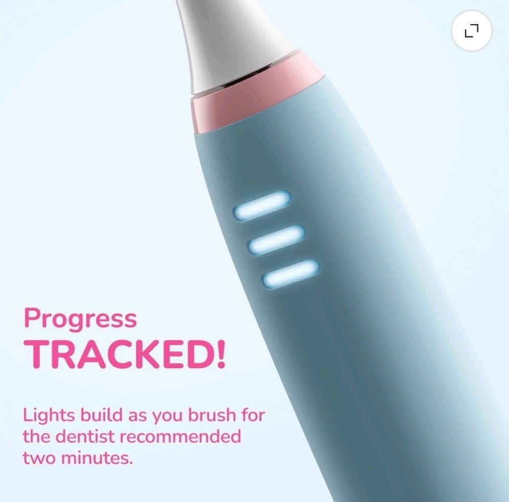 ORDO Squishmallows Kids Rechargeable Sonic Toothbrush Zozo Blue Pink +Squish Cap2