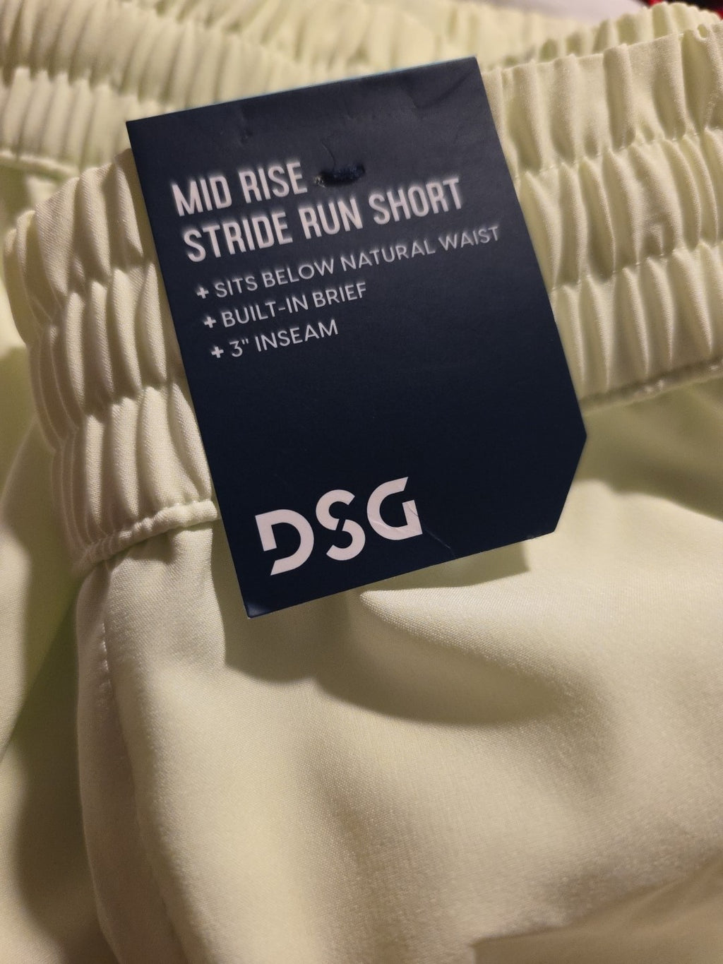 DSG Women's XXL Stride Run Short W/Liner  Lime Pickleball 3in Inseam 2