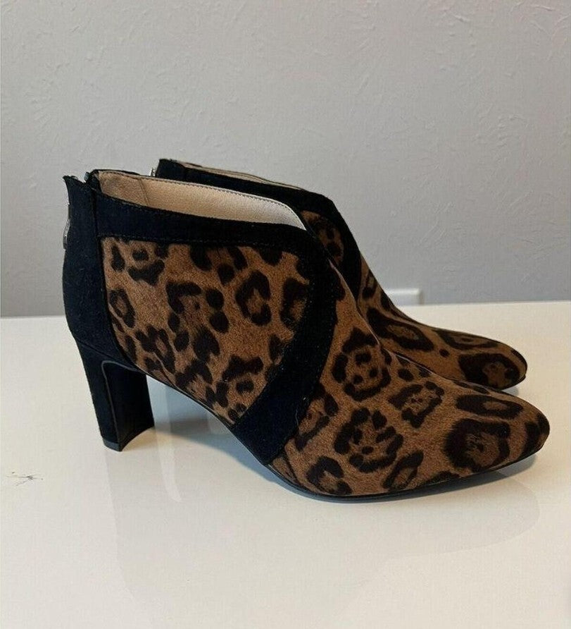 LifeStride Soft System Glamour Leopard Heel Ankle Boot Size 6 Women's New 2