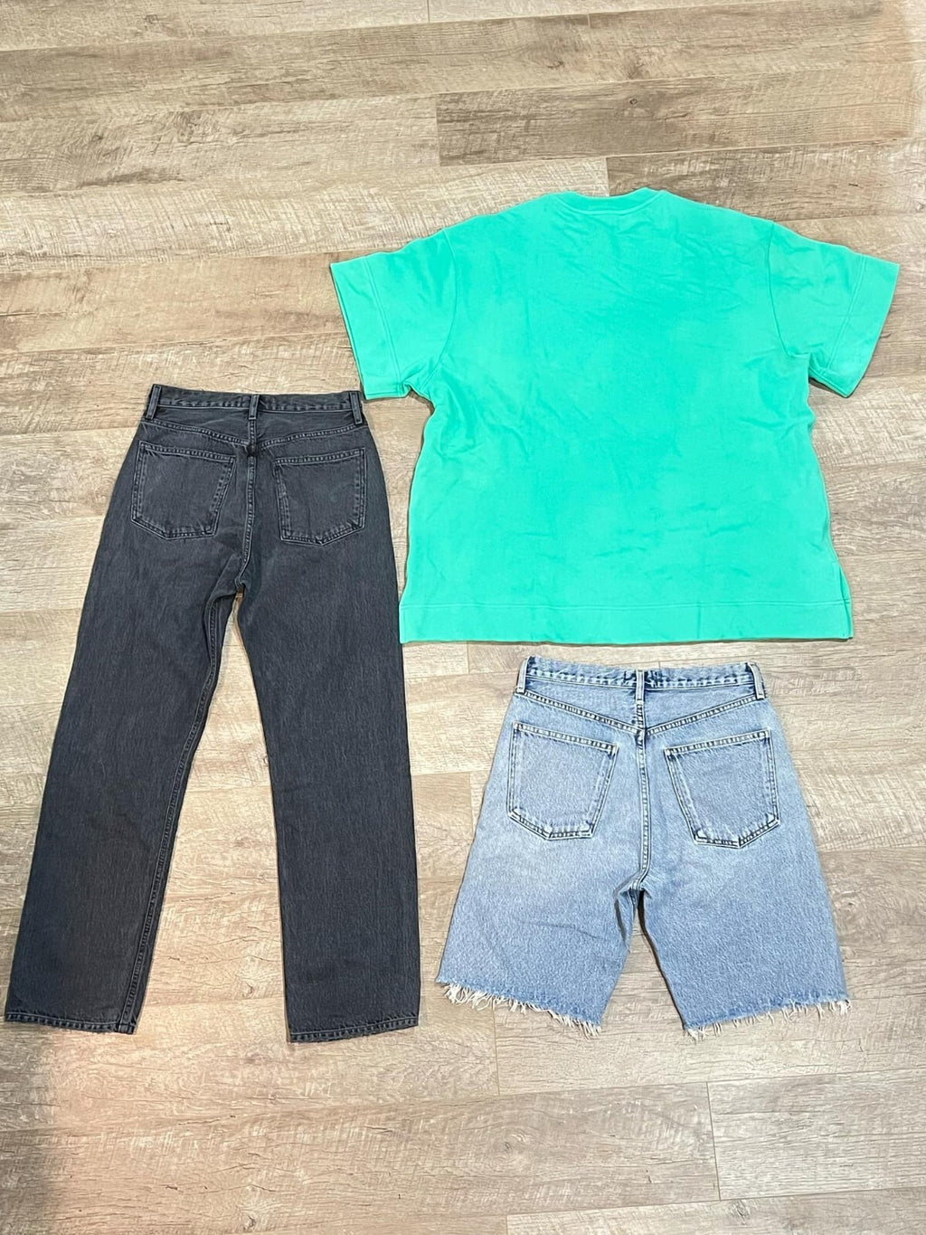 AGOLDE Denim Jeans, Shorts & Top Lot Sz 27 / Sm Top Oversize Swatshirt, Bermuda 1