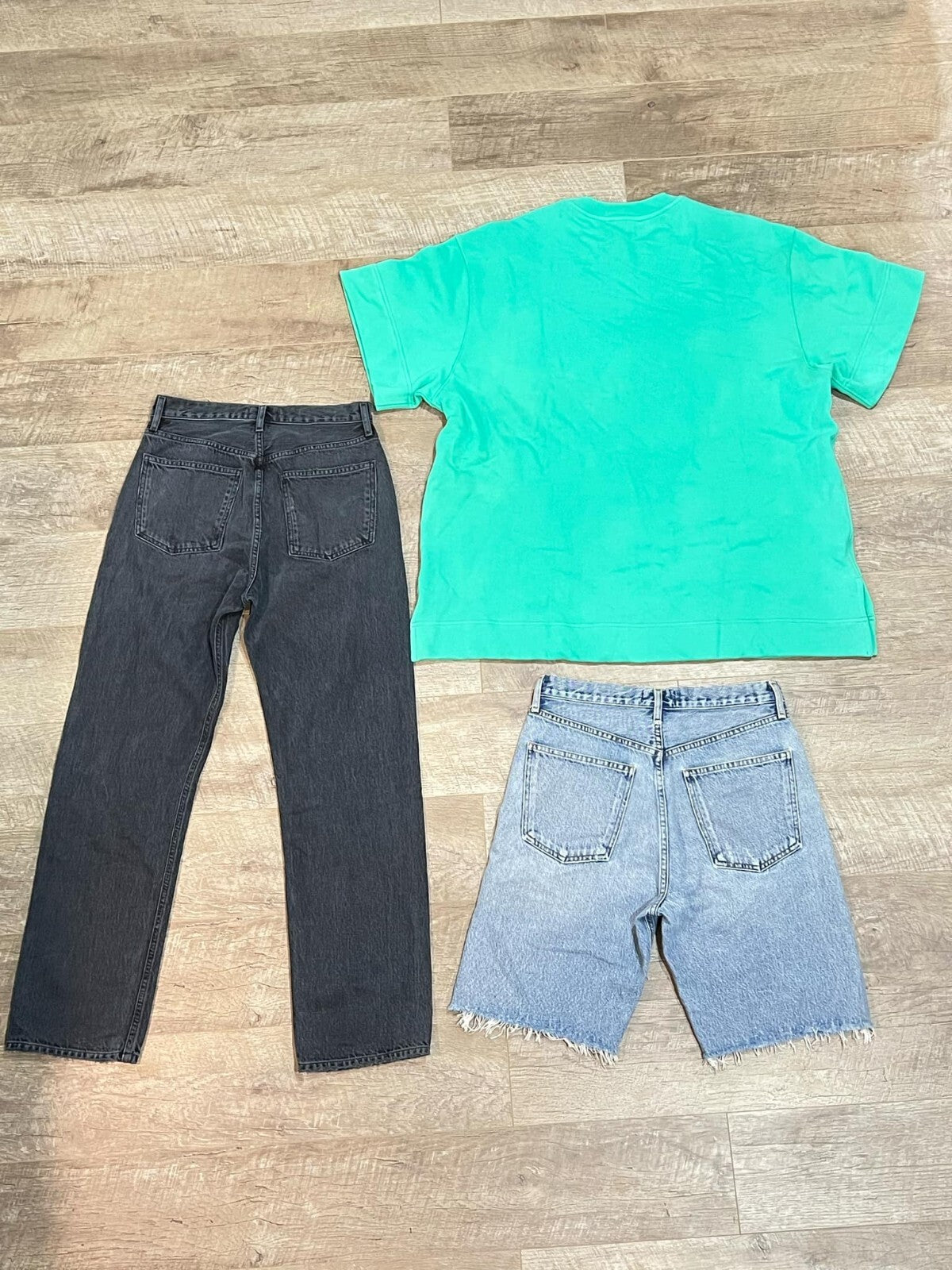 AGOLDE Denim Jeans, Shorts & Top Lot Sz 27 / Sm Top Oversize Swatshirt, Bermuda 1