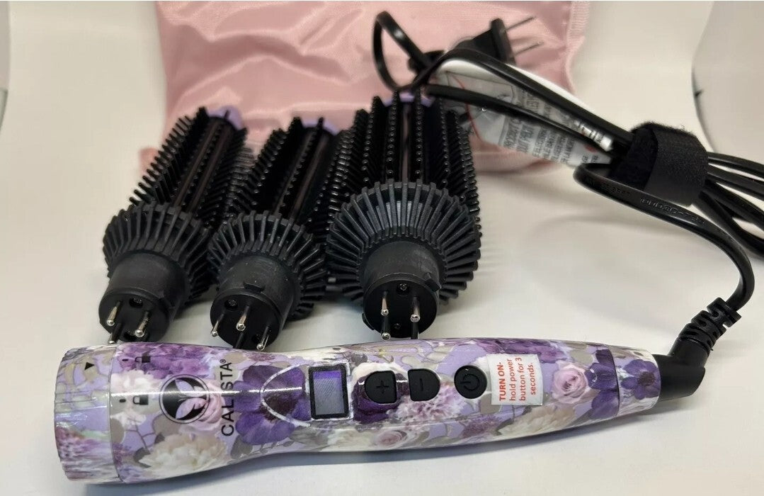 Calista Perfecter Pro Swap Top Heated Round Brush .75" 1" 1.5" Purple Bouquet4
