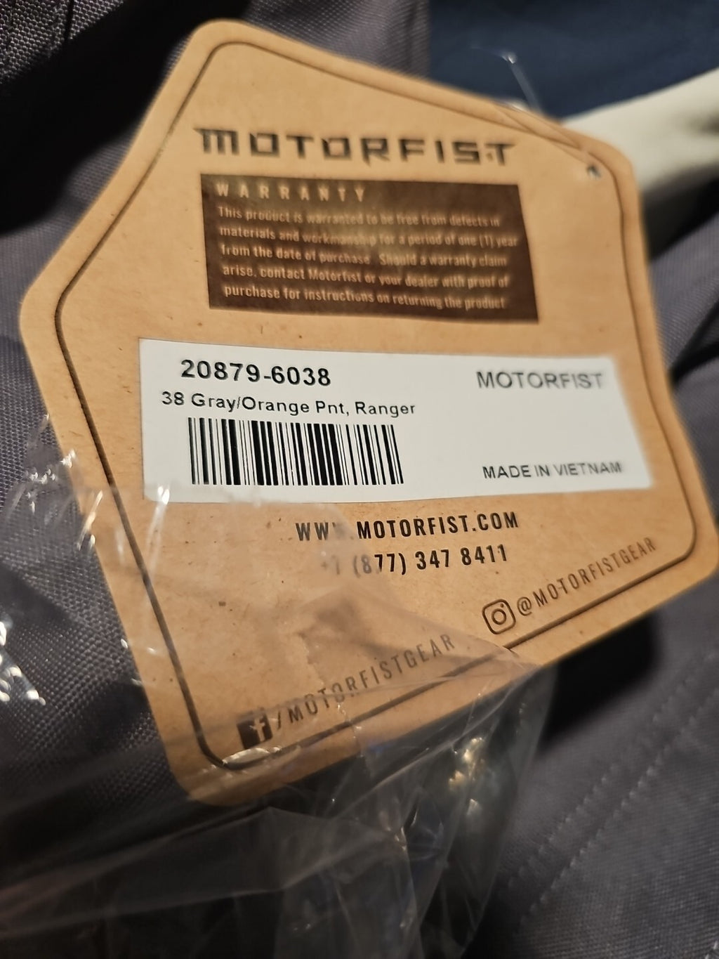 Motorfist Gear Ranger Pants Multicolor Size 38 20879-6038 Pockets Zipper NWT4