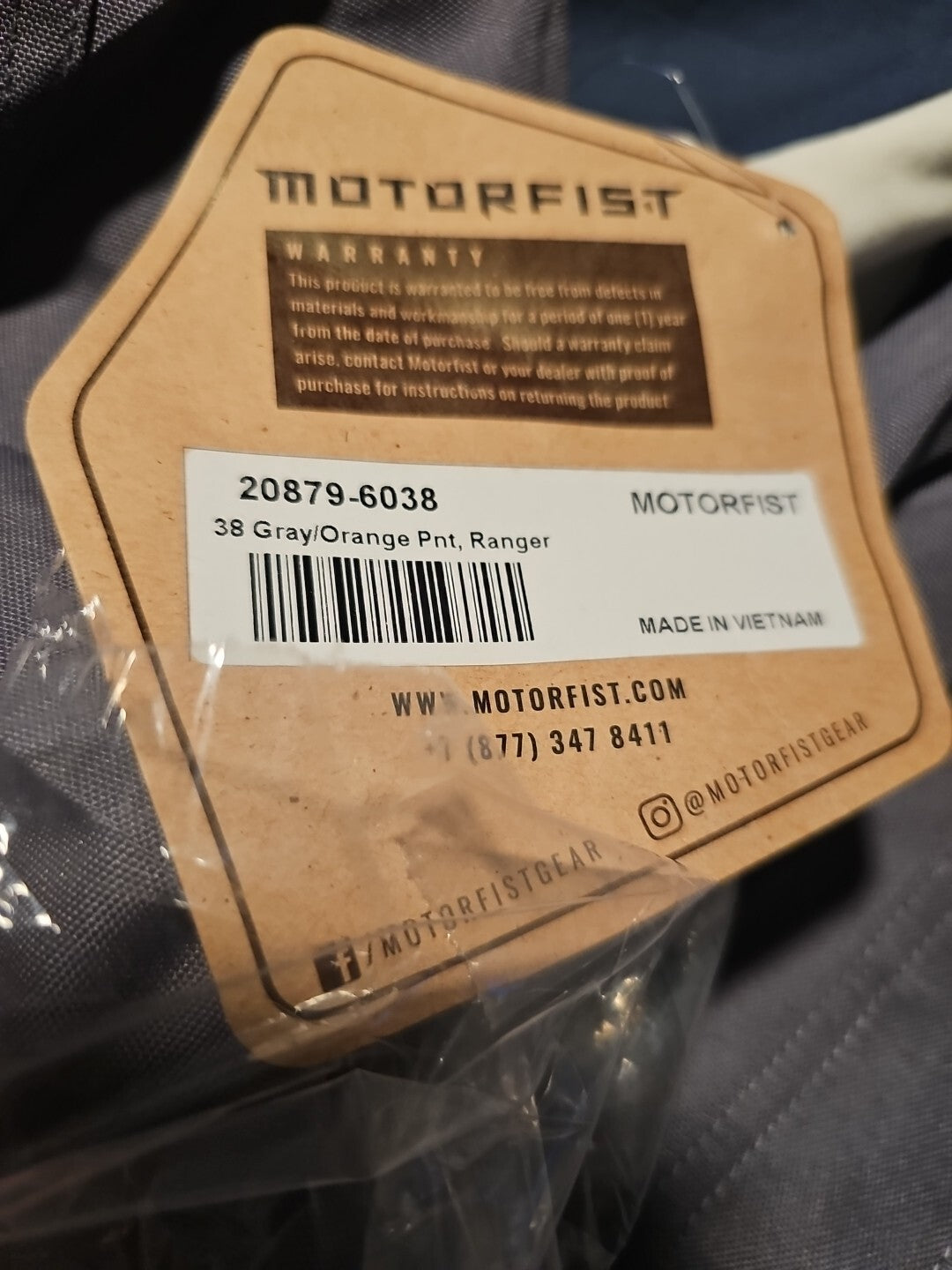 Motorfist Gear Ranger Pants Multicolor Size 38 20879-6038 Pockets Zipper NWT4