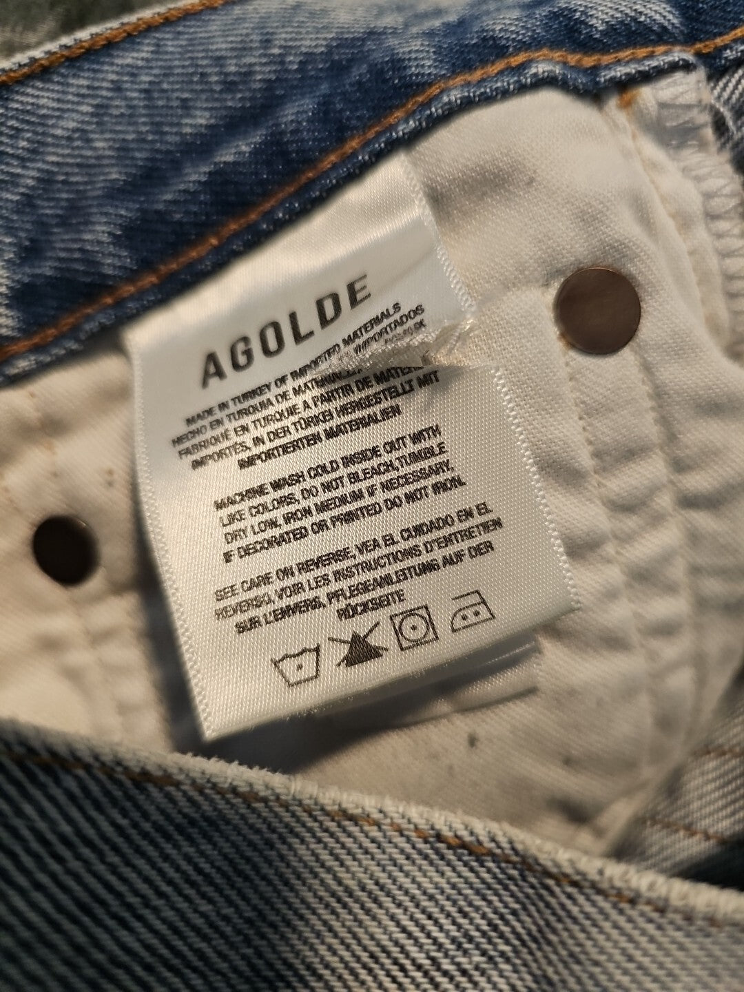 NWOT Agolde 25 Parker Vintage Cut Off High Rise Denim Shorts Blue Swapmeet Sz 23