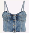 Agolde Lola Denim Crop TOP Women's In TEMOR BUSTIER Size Small SM0
