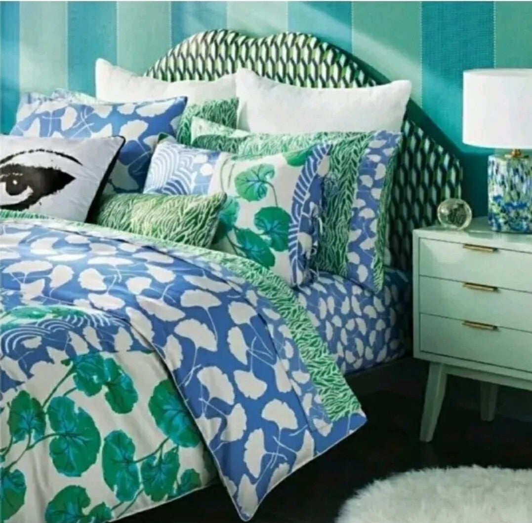 NEW DVF × TARGET Diane Von Furstenberg Sea Twig Green Full 4 Piece Sheet Set 5