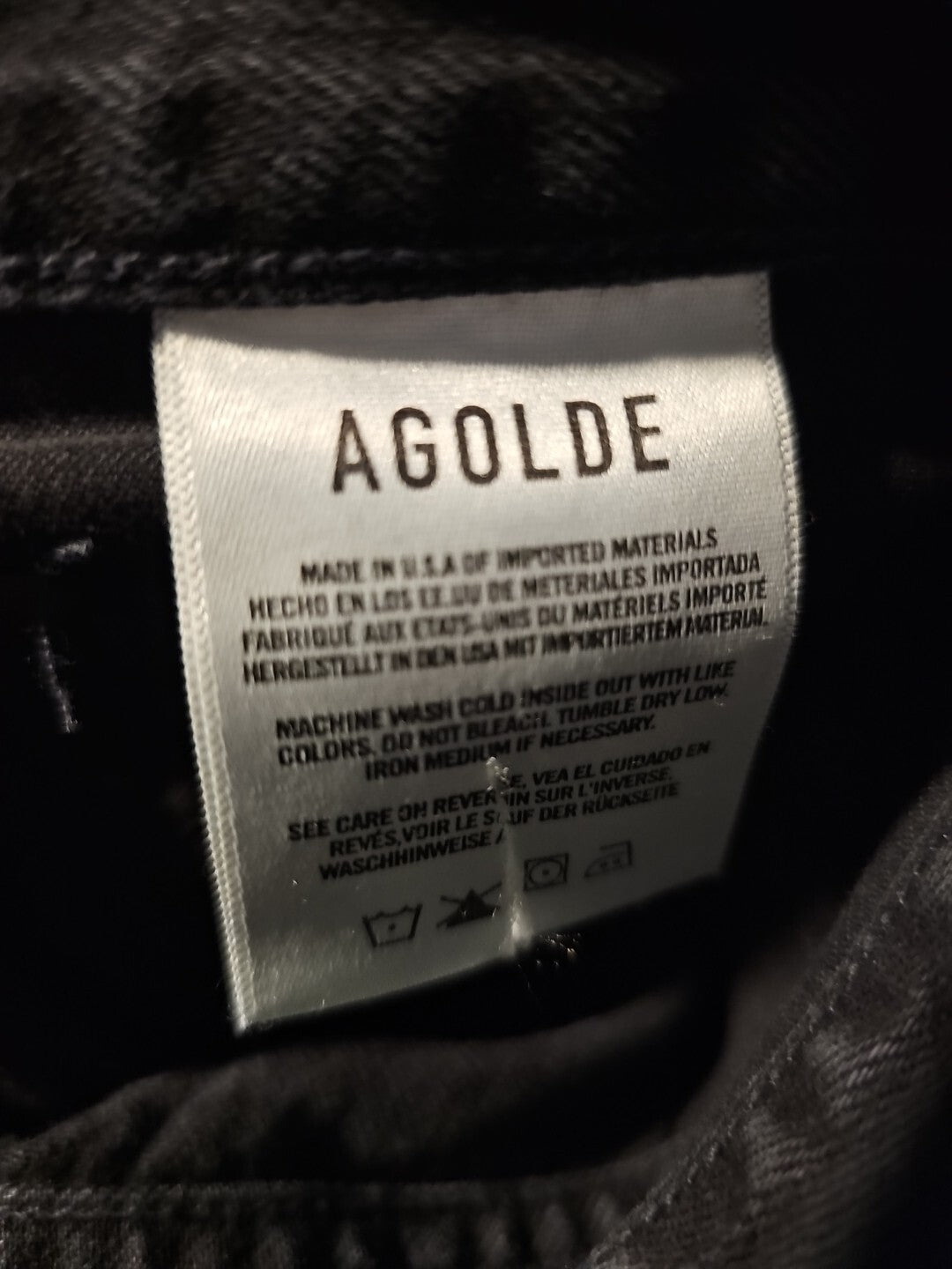 AGOLDE Womens Lana Mid Rise Vintage Straight Jeans Sz 30 ( Black) Disorder Mom4