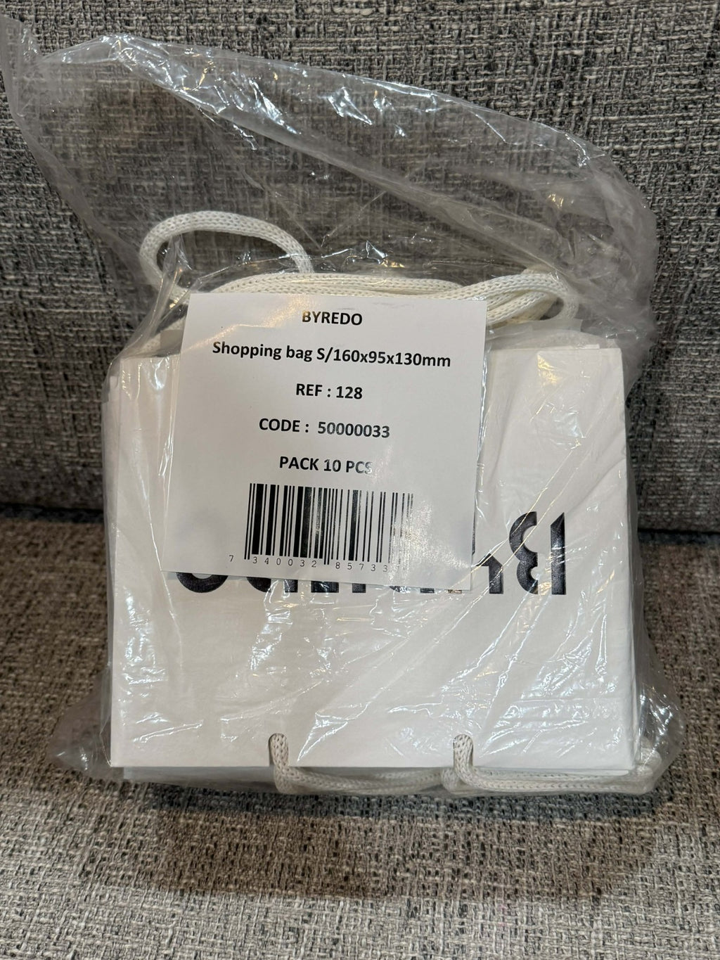 10 X BYREDO White Heavy-Duty Paper Shopping Gift Bag 6 x 5 x 32
