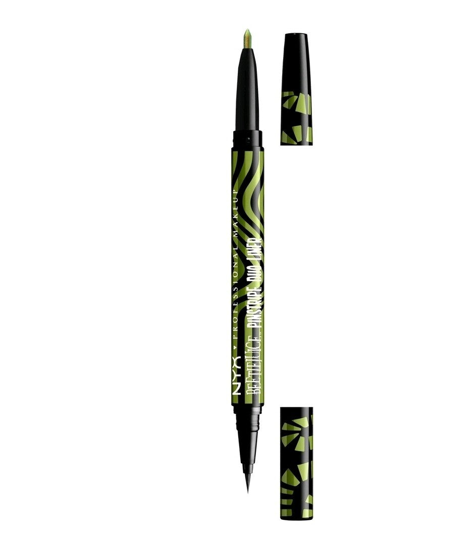NYX BEETLEJUICE BEETLEJUICE PINSTRIPE DUO GEL LINER Black & Green Chrome  1