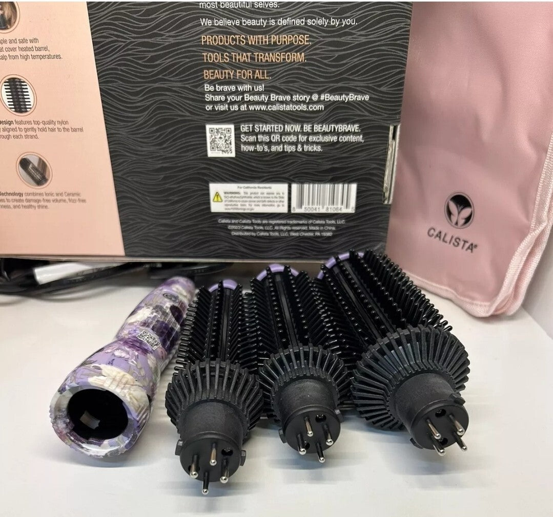 Calista Perfecter Pro Swap Top Heated Round Brush .75" 1" 1.5" Purple Bouquet8