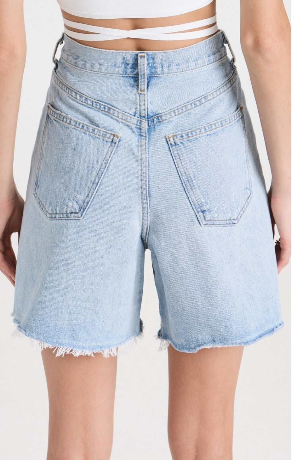 NWT Agolde High Rise Pleat Skorts Jean Sz 27 Skort/Short Denim Cotton 1