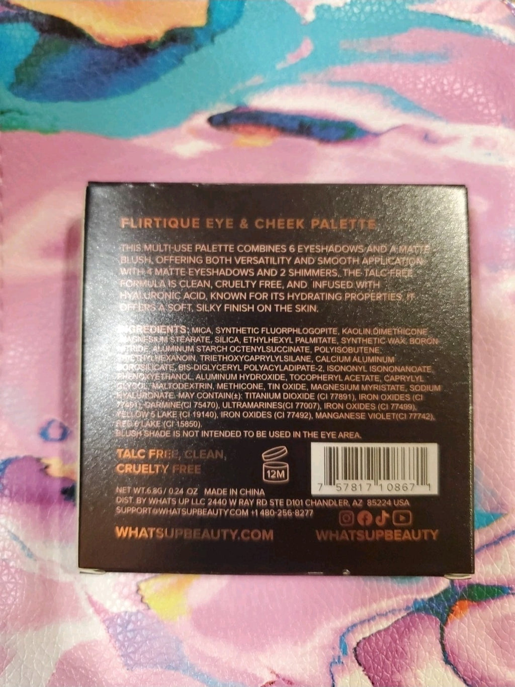 What's Up Beauty Flirtique Eye & Cheek Palette 6.8g New In Box 3