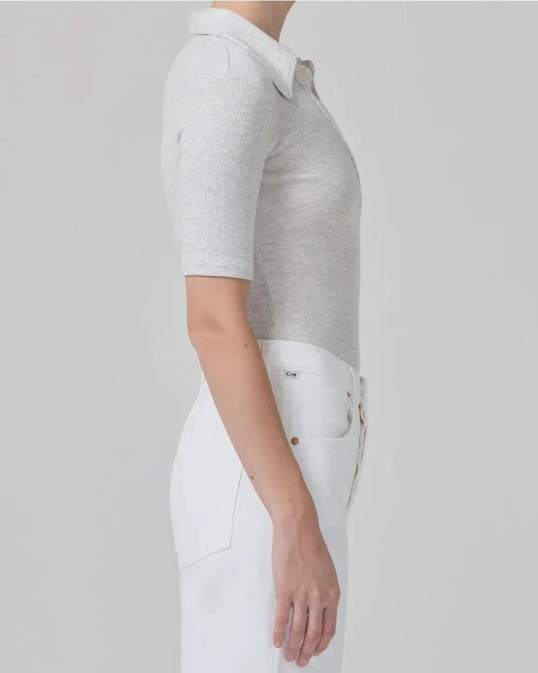 Anthropologie COH Citizens Of Humanity Liu Bodysuit Sz SM Heather Grey 9283-14472