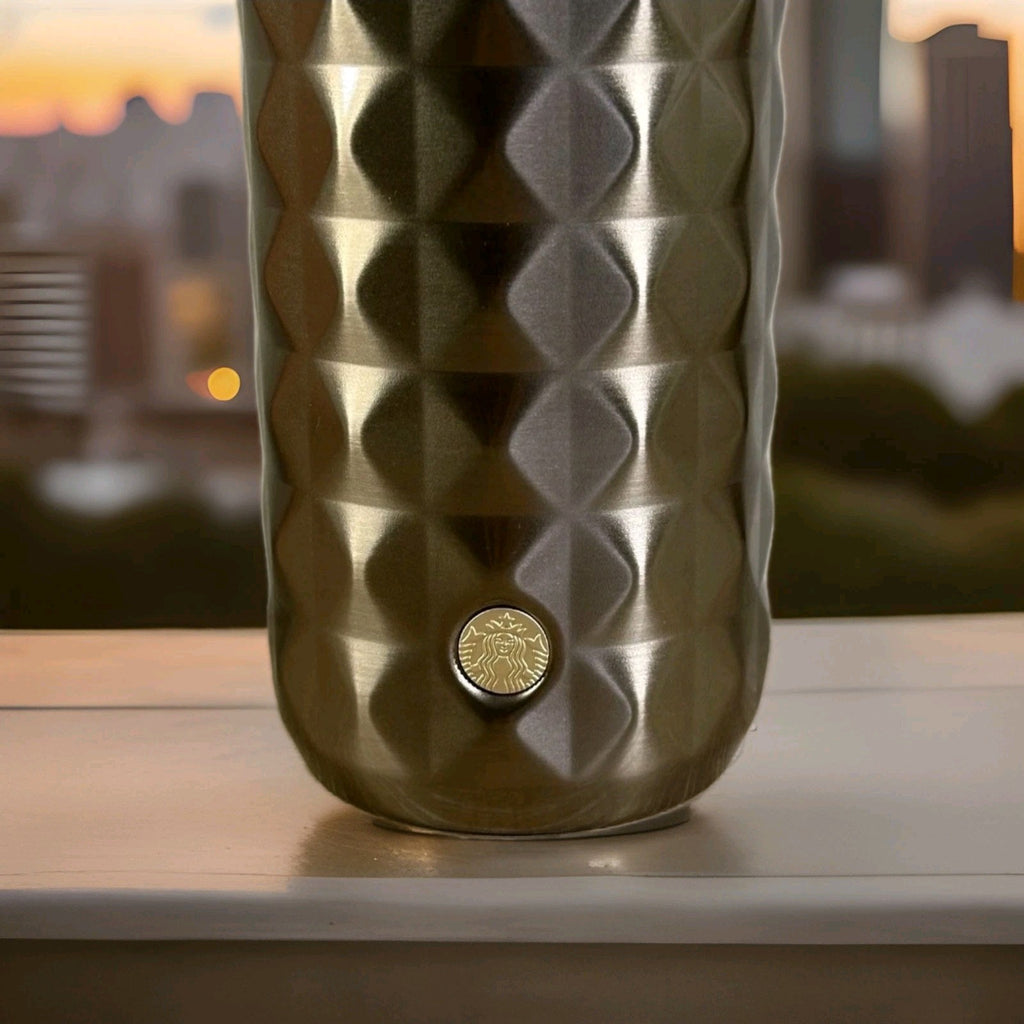 Starbucks 2025 Insulated Tumbler LUX GOLD Stainless Steel 16oz Christmas NEW2