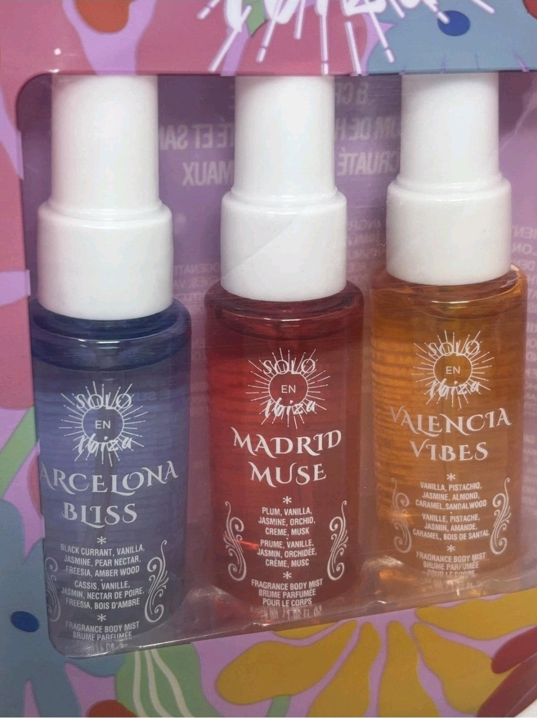 Solo En Ibiza Body Mist Fragrance 3 Scents - Travel Size 3-Pack 1.02 Oz Each1