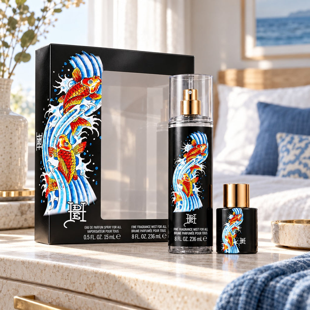 Ed Hardy Koi Wave Unisex Gift Set 2pc Eau de Parfum 0.5 oz & Body Mist 8 oz3