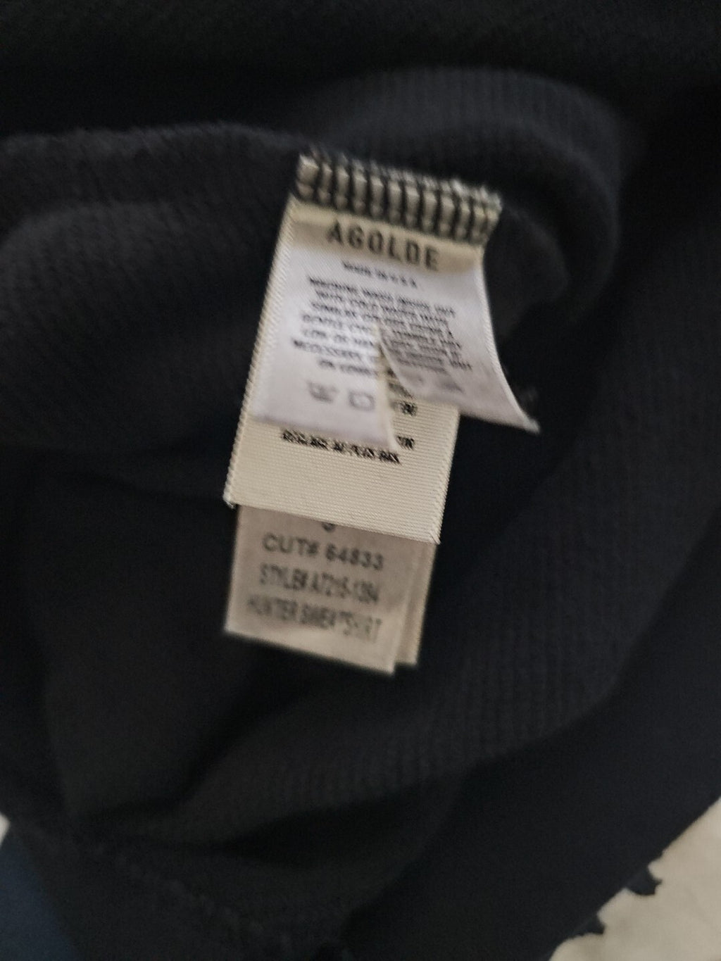 NWOT Agolde Hunter Oversized Sweatshirt In Black Size Large Short Sleeve 3
