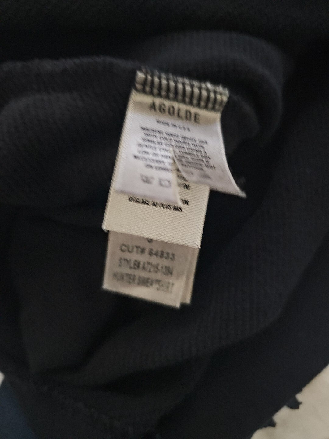 NWOT Agolde Hunter Oversized Sweatshirt In Black Size Large Short Sleeve 3