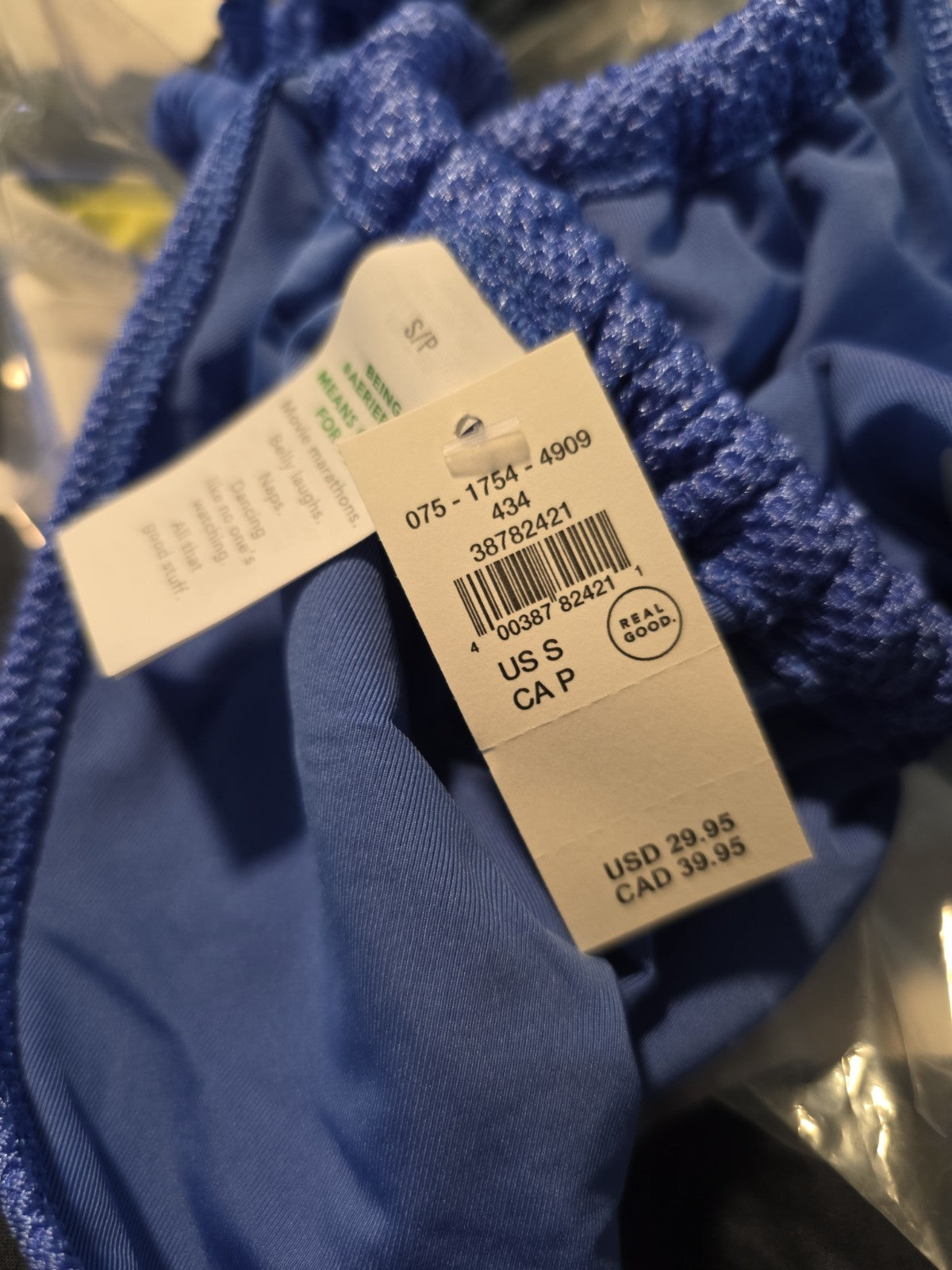 Aerie American Eagle Blue Textured String Tie Bikini Bottoms Small NWT Cheeky1