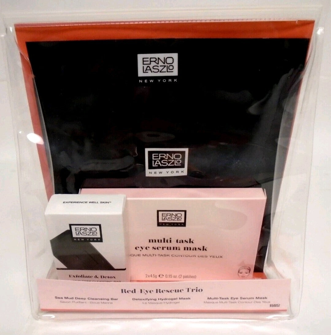 ERNO LASZLO Red-Eye Rescue Trio - Hydrogel Mask, Cleansing Bar, Eye Serum Mask/0