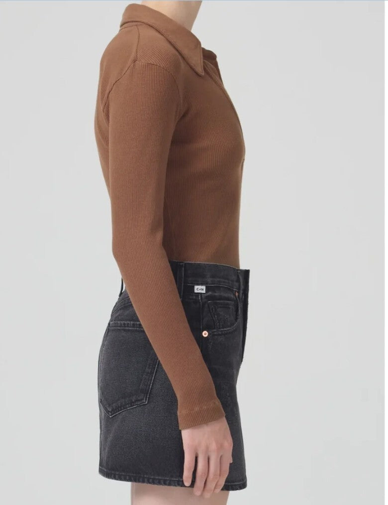 NWT Citizens of Humanity -  Alba Polo Malt Ball - Size S COH Anthropologie 1