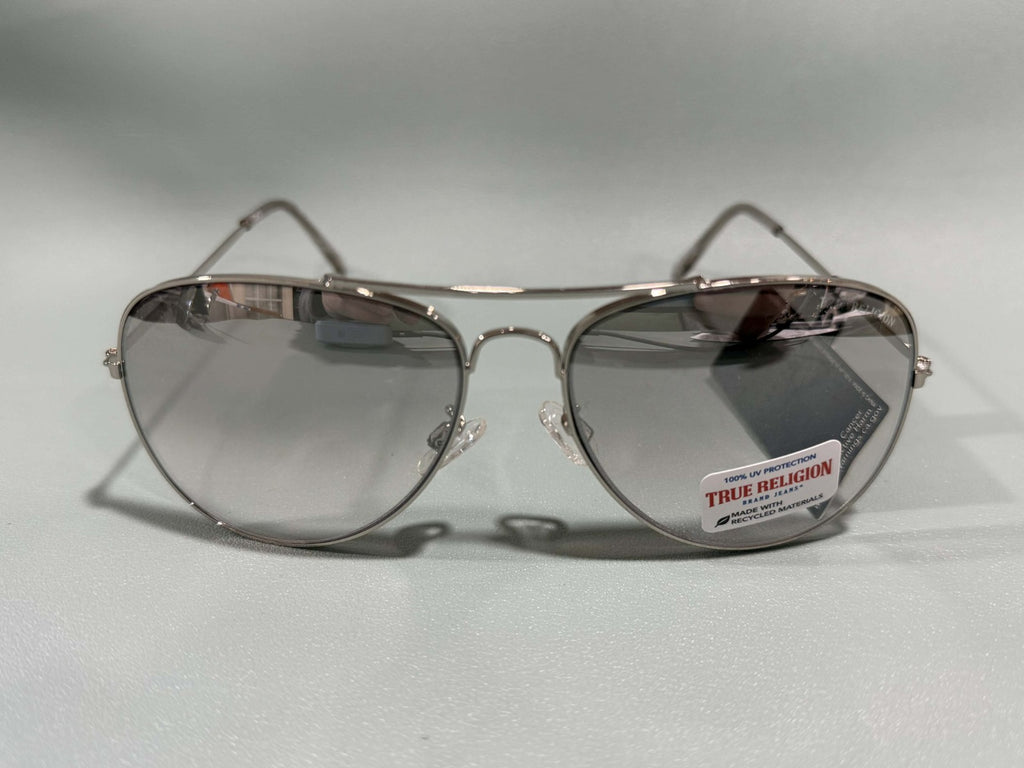 New Original TRUE RELIGION Sunglasses Tinted / Silver Aviator Horseshoe TR10570C0