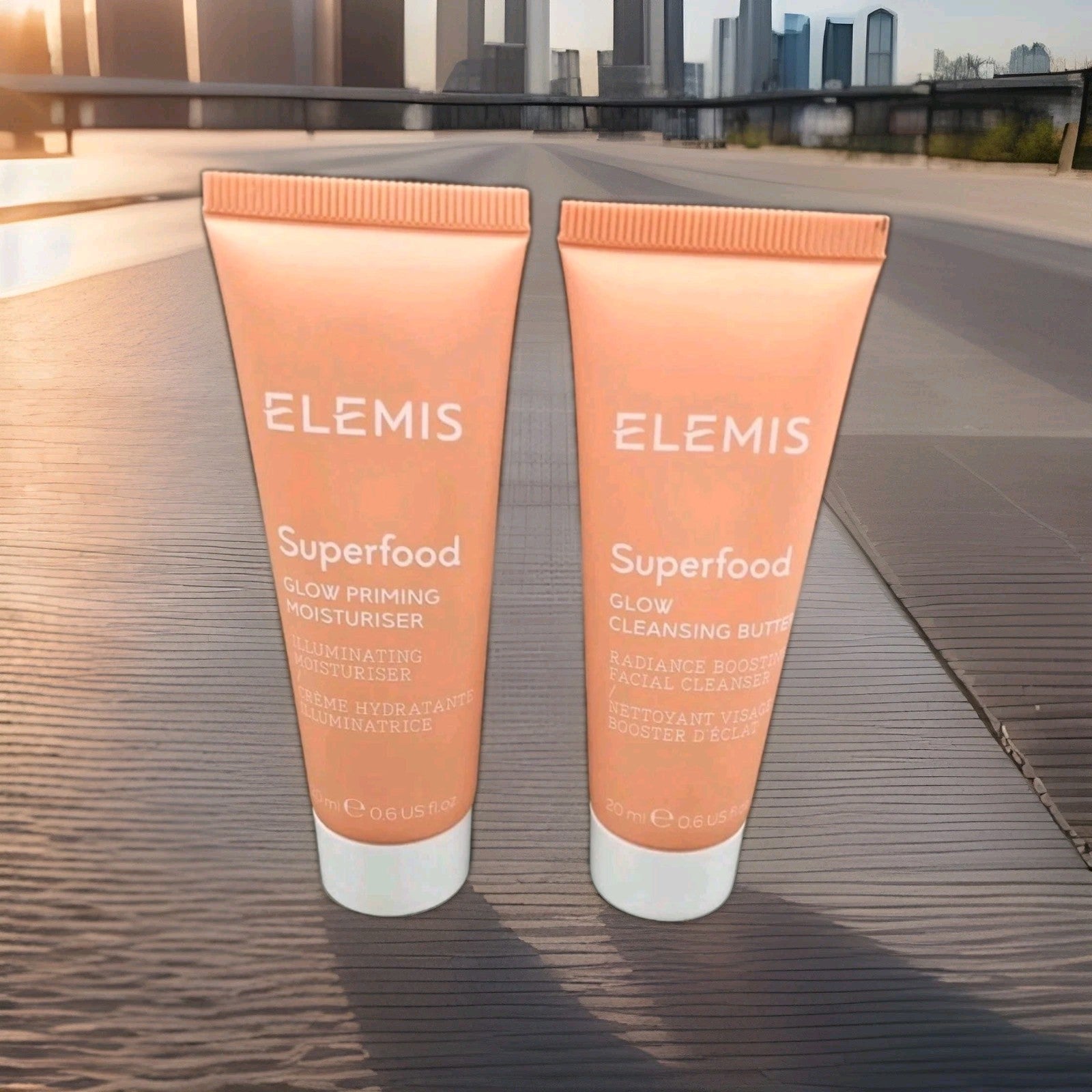 2 × Elemis Superfood Glow Cleansing Butter 20mL Ea. Travel Set Lot0